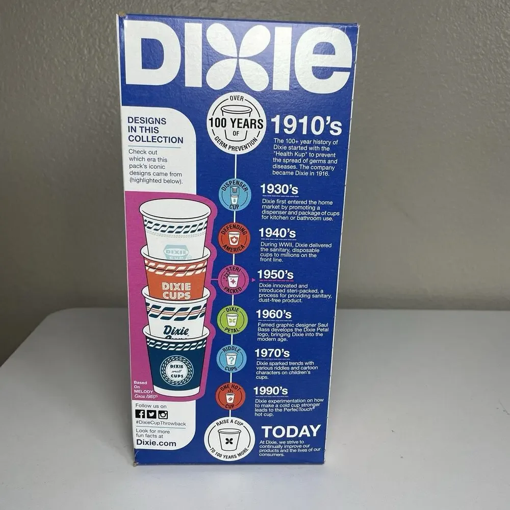 Dixie Multi Purpose Cups 3 oz Throwback Pack Vintage Designs 142 Count